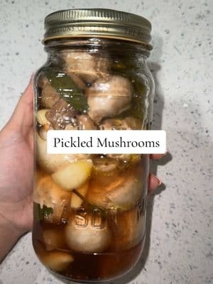 YUM #pickled #pickledmushrooms #marinated #marinatedmushrooms #mushrooms 