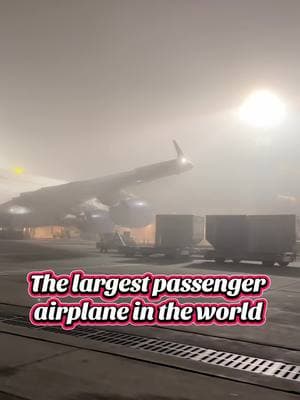 The largest passenger airplane in the work #airbusa380 #a380 #fog #airplane #bigplanes #unitedstates #unitedstatesofamerica🇺🇸 #a380spotting #largestplane 