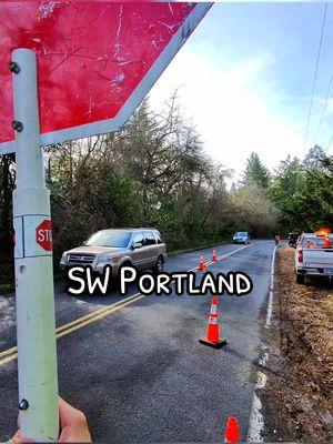 Flagging an "S" curve in Portland Oregon! #flagger #bluecollar #career #check #fyp #local #portland #trafficcontrol 