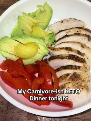 My dinner tonight on my fitness weightloss journey! I am having some grilled chicken, avocado & red bell peppers - I totally know this isn’t very carnivore of me, but I am posting and blogging everything I eat on my fitness journey and this is authentically what I am eating tonight. To keep up with my journey be sure to hit the follow #lowcarb #keto #carnivorelifestyle #weightlossjouney #weightloss #ketodiet #ketodinner #fyp 