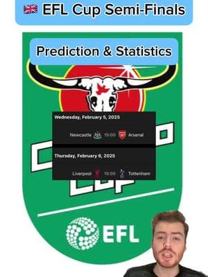 🇬🇧 EFL CUP SEMI-FINAL PREDICTIONS & STATISTICS | More predictions on FanBasis in my bio | Statistics are from the HOFB app, link in my bio | —————————————#footballpredictions #soccerpredictions #soccerpicks #footballpicks #footballtips #soccertips #footballanalysis #socceranalysis #eflcup #eflcuppredictions #eflcupsemifinals #eflcup2024 #freefootballpicks #freefootballpredictions #freesoccerpredictions #freesoccertips #newcastlevsarsenal #liverpoolvsspurs 