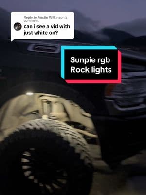 Replying to @Austin Wilkinson  Here’s a glimpse of the white  #rocklights #rgblights #rgb #rgbrocklights #sunpie #deals #freeshipping #truck #lights #led 