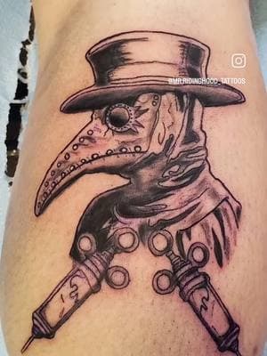 I want to give a shout out to one of my best friends @j.manis13 for giving me all of his Trust for being my first ever "client" on skin at my first ever Friday the 13th all the way to doing this awesome plague dr . Jake wanted one of my first ever apprenticeship drawings of this plague dr that I was so proud of back when I first started my apprenticeship and now even more so to see what I envisioned as a possibility come to life from my wall to its new home on skin I can't appreciate you enough buddy and im glad that you love it and also that @jcrowe303 approves haha PS. I just had to give it the gucci mane vibes to hit just right 🤌🤌🤣🤣 #apprenticeship #plaguedoctor #MrRidingHood_Tattoos #mast #industryink 