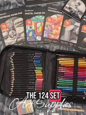 #Drawing #artsupplieshaul #Drawingpad 124 pieces to have fun being #Creative using all kinds of #Artsupplies by #ShuttleArt #paper #pencils #charcoal #pastels #watercolor #coloringbook #ArtistsOfTiktok #art #iloveart 