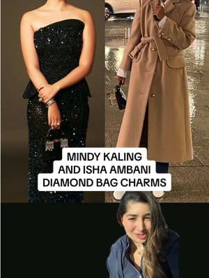 #MindyKaling and #IshaAmbani INSANE DIAMOND BAG CHARMS 💎👛 #AshnaMehta  #bagcharm #ambani #hermesbag 