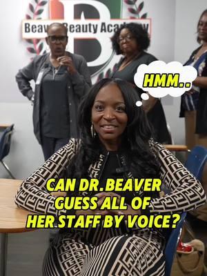 BBA STAFF = FAMILY! ❤️ Shoutout to BBA! Watch as Dr. Beaver tries to guess her staff by just their VOICE! 🎙️ Some put a disguise on their voice! 😂😂 BBA.EDU 💻 ENROLL TODAY! Massage Therapy • Hair • Skin • Nail Technology • Barber  Content By @MK  #coworkers #staff #workfamily #workfam #workbestie #coworkersbelike #coworkersandfriends #bba #team 