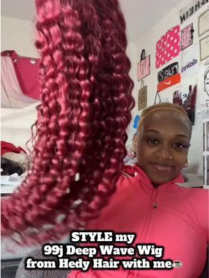 Love this hot hairstyle😍😍🤏🏾 13x6 deep wave lace frontal wig from @Hedyhairamazon  LINK IN MY BIO! #13x6burgundydeepwavewig #hedyburgundywig #hedy99jwig #hedyhairamazon #99jwig#burgundywig #hairstyles #hairstyleideas #amazonwig #amazonwigfinds