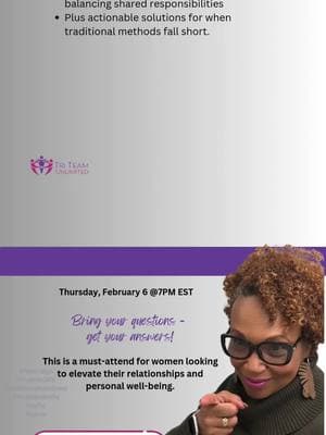 🌸 Ladies Only Chat: We’re Going There Tonight! Thursday, February 6 @ 7 PM EST In this intimate session, we’ll dive deep into topics like maintaining closeness in relationships, effective communication strategies, and balancing shared responsibilities. Plus, I’ll share actionable solutions for when traditional methods fall short. This is a must-attend for women looking to elevate their relationships and personal well-being. 👉 Register in the comments#lover #wife #husbandwife #marriedlife #triteamunlimited #relationshipadvise #teamwork 