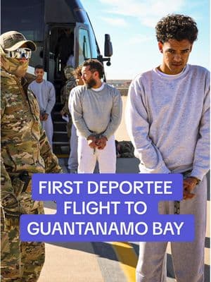 Department of Homeland Security releases images of first deportee flight to Guantanamo Bay #homelandsecurity #dod #pentagon #trump #presidenttrump #guantanamo #military #troops #veterans 