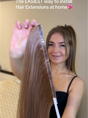 How to install hair extensions at home in minutes💖 #diyhairextensions #easyhairextensions #hairtutorial #diybeauty #glamathome #hairathome #hairextensionsathome #viralhair #hairextensionstutorial #diytapeinhairextensions #viralhairextensions #hairextensionsforthinhair #hairextensionsforthickhair #longhairextensions #newhairextensions #besthairextensions #bestdiyhairextensions 