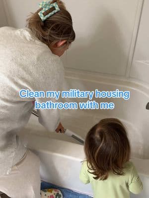 When we moved in, there was a stain on the side of the bathtub. I could not get up and the scrubber got it out. I am so happy this thing is a game changer.  ##militaryhousing##onbasehousing