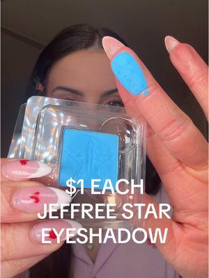 jeffree star eyeshadows are $1 right now?! Girllll run!!✨ Limited stock left! Here I showed “star creek” “owl eyes” and “gran prismatic” but there are neutrals left too!! SO creamy and pigmented @Jeffree Star @Jeffree Star Cosmetics   #jeffreestar #jeffreestarcosmetics #jeffreestarmakeup #jeffreestarmysterybox #jeffreestareyeshadow #jeffreestarartistrypalette #artistrysingles #eyeshadow #eyeshadowsingles #singleshadows #affordableeyeshadow #beautydeals #ttsbeautybesties #tiktokshoploveatfirstfind #lovelanguage 