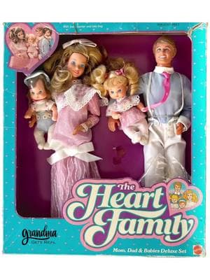 Unboxing the Heart Family - Did you have these? In the mid-1980s, a charming collection of family dolls captured the imagination of children everywhere. These endearing toys represented a  family, featuring parents, twin children, and later expanded to include grandparents. The dolls stood out on store shelves with their distinctive blue packaging, setting them apart from other popular fashion dolls of the era. Their marketing celebrated the joys of family life. #heartfamilydolls #heartfamilydolls #grandmagetsreal #barbiecollection #vintagetoys #80s #80stoys 