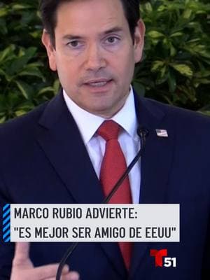 El secretario de Estad, Marco Rubio, advirtió que "es mejor ser amigo que enemigo" de Estados Unidos. "Una de mis prioridades es asegurarme de que la política exterior de Estados Unidos es una en la cual es mejor ser amigo que enemigo, es mejor ser aliado que alguien que crea problemas", expresó Rubio en una conferencia de prensa tras reunirse con el presidente de Costa Rica. #marcorubio #trump #costarica