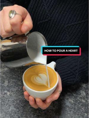 A quick guide on how to pour a heart! #latteart #latteartvideo #coffeetiktok 