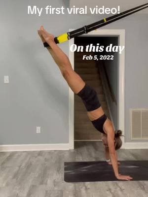 The first of many viral videos! 🤩#onthisday #trx #trxtraining #trxyogafusion #splitstraining #handstandtraining #yogateacher #trxtrainer @TRX Training Shop 