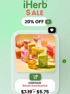 Refresh, glow, and save 💸! Your EVERYDAZE favorites are now 20% off in @iHerb! Stock up on your daily dose of wellness❤️! #powderedkombucha #konjacjelly #collagenjellystick #iherb #sale 