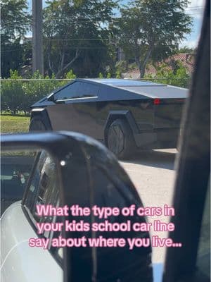 Just wondering 💭  What kind of car do you drive?  Tell me in comments  ⬇️ #carlinepickup #carline #sahm #sahmlife #momcar #rangerover#escalade#bmw#cybertruck#tesla#porsche#cadillacescalade#carsoftiktok  