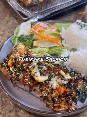 I was so happy when the Taste Bud x Pono Hawaiian Nori Komi Furikake Rice Seasoning arrived because I’ve been hella craving Furikake Salmon!  With all the holiday eats lately, it felt really nice to switch it up with some good ol’ salmon for a quick and eazy weeknight dinner. The sweet, salty, and umami taste of the furikake added so much texture and flavor to the broiled creamy and moist Furikake salmon!  I like to take my Furikake Salmon to the next level by topping it with a crab and mayo mixture instead of just mayo. Additionally, I added a little cream cheese to the mixture and made it extra creamy and yummy!  Furikake Salmon is such a great dish and there are so many ways it can be enjoyed. Mrs. No Limit and I kept it low carb by making little tacos using roasted seaweed snacks and I made the girls lunch plates with two scoops of rice and salad. Furikake Salmon Ingredients: 1.5 pounds salmon filet portions 8 ounces imitation crab mixture 1 cup Taste Bud x Pono Hawaiian Nori Komi Furikake Rice Seasoning 1 tablespoon Aloha Shoyu or soy sauce Sriracha for drizzle Unagi sauce for drizzle Kewpie Mayo for drizzle Crab Mixture Ingredients: 8 ounces imitation crab, chopped and shredded 1/2 cup Kewpie Mayo, more for drizzle 2 ounces cream cheese, softened 1 teaspoon sesame oil ½ teaspoon black pepper #nolimitcooking #homemadefood #furikakesalmon #alohavibes #hawaiianfood #furikake #weeknightdinner@Vince Vasquez 