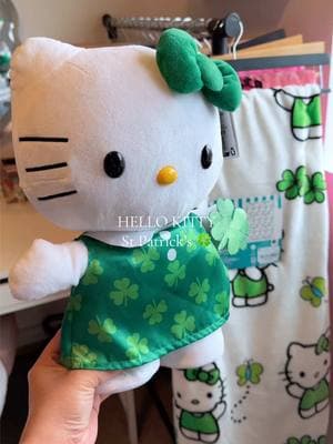 Finally have the throw to match my stepper 🍀🥰 #fyp #hellokitty #lucky #stpatricks #burlingtonfinds #hellokittycore 