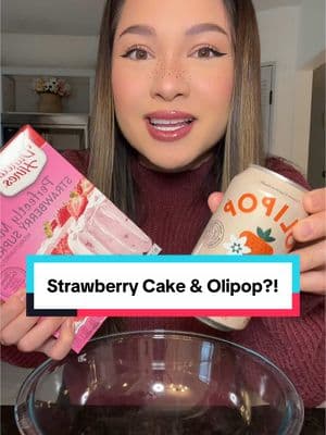 Making CAKE using Olipop soda?! Strawberry & strawberry vanilla olipop! #sodacake #popcakes #olipop #easycakerecipe #cakehack