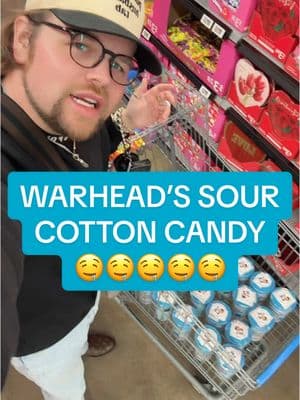 SO SOUR AND YUMMY! 😍💙 #extremesour #sourchallenge  #candytok #warheads #sourcottoncandy #sourcandy #thisdadtiktoks #fyp #viralcandy #candy #cottoncandy 