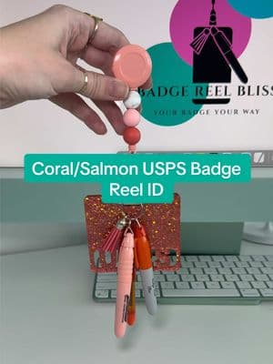 I’ve done Amazon, FedEx, and UPS. I’m excited to add USPS to the list. 😊  Leave a 🧡 if you love this coral/salmon USPS Badge Reel ID. 😍 #Badgereelbliss #badgereel #coral #salmon #usps #custombadge #uniquegift #idbadgecard #cute #obsessed #customorder #hospitalgift #customworkbadge #newproducts #SmallBusiness #emergingbusiness #custombadges 