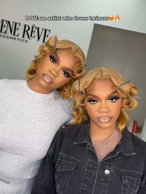 Twins are such a blast to work on! It definitely shows your consistency skills🔥🤏🏽  Are you next in the chair ? 👀 #detroitmakeupartist #detroitmua #viral #fyp #foryou #twinsisters 