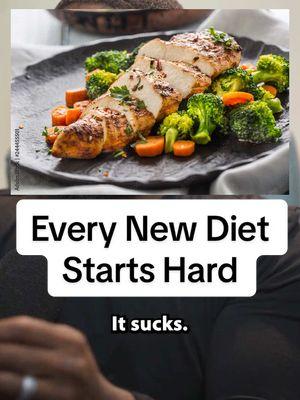 Every New Diet Starts Hard A new diet is supposed to feel hard. Just get through the first 3 days and then it gets easier. 🚨- DM me “COACH” for 1 on 1 coaching. #betteryoubettersociety #bybs 