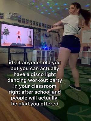 if you workout AT school, you can't put off working out AFTER SCHOOL. girl math. go invite your coworkers and don't try to "but I'm so tiredddddd" me! working out gives you more energy and dopamine that you probably need after school so do it anyway! with love! but try to remember the right shoes lol... #teacher #teachertiktok #madfit @MadFit 