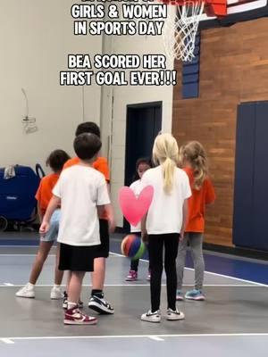 Nothing beats this! She loves basketball and she is so much shorter than the other kids, so they let her shoot tonight!  #girlsinsports #nationalgirlsandwomeninsportsday 