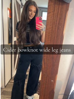 So cute 🤪🎀🖤 @Cider @ciderusa #fyp #foryoupage #foryourpage #cider #ciderhaul #cidergang #bowknot #bow #bows #OOTD #ootdfashion #fashion #comfybutcute #outfitsfortheday #outfitinspo #widlegpants #jean #denim #denimjeans #obsessed #cute #fitcheck #fitoftheday #imagirlwholoves 