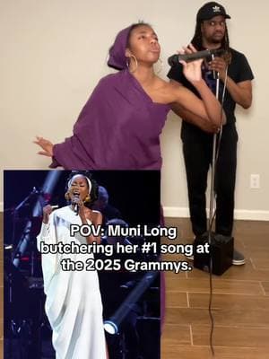 Muni Long should have just lip synced at the Grammys because this performance was not it and why was she dressed like the Statue of Liberty? #munilong #nobodyknowsmelikeyoudo #grammys2025 #daddydaughterduo 