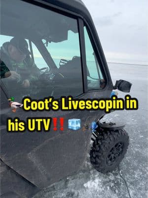 🦆Coot’s Livescopin in his UTV‼️🧊🎣 #cootsreport #icereport #lakewinnebago #icefish #icereport #lakewinnebago #safteyfirst #icefish #icefishing #hardwater #quinney #supportlocal #fishingclubs #bago #garmin #truck #utv #livescope 