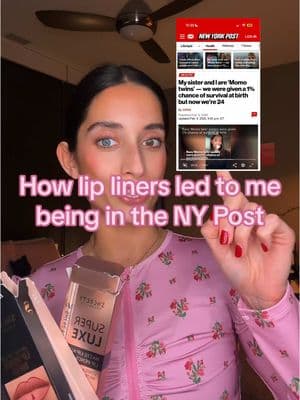 Thanks to the incredible deal on 36 lip liners for $8, I ended up being interviewed about being a twin for the NY Post! #twins #twin #nypost #newyorkpost #heterochromia #eyes #lipliner #viral #seasonalgems #lovelanguage #tiktokshopcreatorpicks #tiktokshoploveatfirstfind