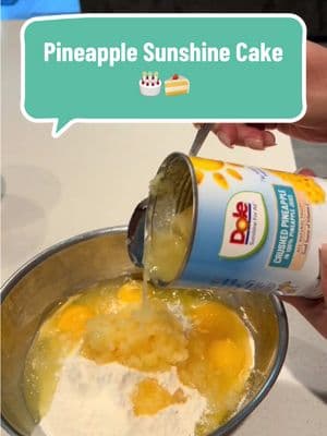 Pineapple sunshine Cake 🎂 🍍  Bake at 350F for 25-30min #baking #pineapplecake #lazybaking #easybaking #easycakerecipe #dessert #followformore