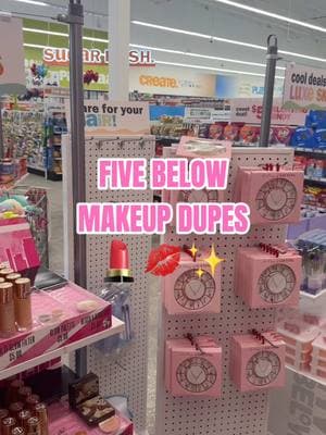 $5 Makeup Dupes @ Five Below 💵💋💄✨@Five Below #fivebelow #fivebelowfinds #dupe #dupes #makeup #makeupdupe #beauty #BeautyTok #charlottetillbury #charlottetilburydupe #nyxdupe #nyxsettingspray #benefitcosmetics #benefithoolabronzer #affordable #affordablemakeup #affordablebeauty #onabudget #boujeeonabudget #ballinonabudget #drugstoremakeup #shopping #shoppingonabudget #shoppingtiktok #imjustagirl #girly #girlythings #girlytok #fy #fyp #fypシ #foryoupage 