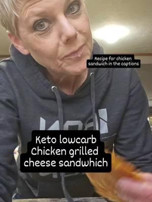 Keto lowcarb chicken grilled cheese sandwich  recipe 👇 #keto #lowcarb #ketodiet #lowcarbdiet #lowcarbrecipes #ketorecipes #faithandketowithkerry #follow #followforfollowback #recipes #protein #followersreels #followers #chicken #followerseveryone  #Recipe   Keto Chicken Sandwich   Faith & Keto with Kerry  2 chicken breasts  3/4 c shredded mozzarella cheese  2 eggs 1/4 tsp pink salt  1/4 tsp black pepper  1/4 tsp garlic salt 1/4 tsp onion salt Cook chicken breasts and shred well.  Add eggs, cheese and seasonings and mix well.   Heat skillet and form into patties & fry in olive oil till golden brown on each side. 