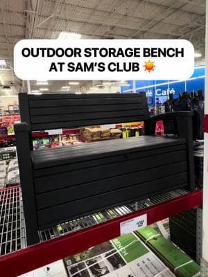 ☀️ Outdoor Storage Bench at Sam’s Club! This two-seater bench is SO versatile! It’s weather-resistant and features a secure, lockable storage compartment. It’s PERFECT for your garden or patio 🙌🏻 Get it for $129.98 #samsclub #storagebench #outdoorfurniture 