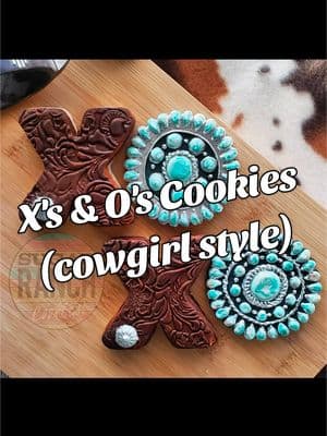 Turquoise is my Love Language🩵🖤 (even if it's in cookie form 😉) #sugarranch #cookies #cookiedecorating #decoratedcookies #valentine #xoxo #western #cowgirl #turquoise #tooledleather #arizona 