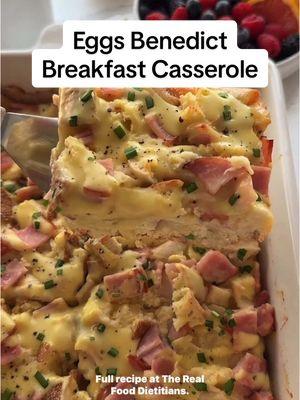 ⭐️ Eggs Benedict Breakfast Casserole  Enjoy the iconic flavors of a classic brunch, but with a fraction of the work when you turn the ingredients into an easy and nourishing breakfast casserole. ⭐️ FOR THE RECIPE ⭐️  👉🏼 Tap the link in our bio then use the search bar on our website for “Eggs Benedict”  #therealfooddietitians #healthyrecipes #recipes #breakfastideas #breakfastrecipes 