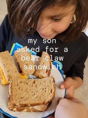 They won't be as little tomorrow. #motherhood #sandwiches #motherson #biblemotherhood #teammotherly #bearclawsandwich #simplelunch #simplelunches #theywontbelittleforever #momstuff #sahm #keeperofthehome