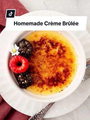 This homemade crème brûlée is the perfect Valentine’s Day dessert. ❤️ Find the full recipe linked in my bio. #cremebrulee #cremebruleerecipe #homemadecremebrulee #ValentinesDay #valentinesdaydessert #homemade #fancydesserts #easydessert #custard #dessertrecipe 