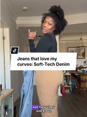 they really do their big one for the girls with curves 🙏🏾  @Good American  #goodamericantryon #softtechdenim #goodamerican #pearshaped #goodamericanpartner #midsizefashion 