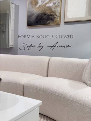 Ad ✨ I my sofa from @Acanva  Formia Boucle Curved 2-Piece Chaise Sectional Sofa by Acanva Low back and curved corners for a clean, sleek look. Made from super soft and fluffy boucle with a wooly, irregular texture. Extra wide chaise for more space to relax. Comfort is key. This Formia sectional sofa is a quintessential cozy, sunken style. Its curvy lines resemble the shape of a cashew nut, and the wraparound curves of the armrest and cushions create an inviting, intimate space. With the slip stitch detailing along the edge, Formia is cozy as well as sleek, chic, and smart. If you want a dream sofa, check out the link in my Bio and use the code “8YNH” for an EXTRA 8% off your order! #acanvahome #homedesign #luxurysofa #homedecoration