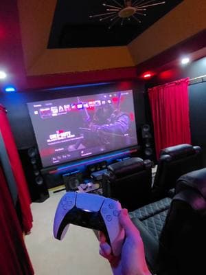 WHAT PS5 GAME ARE YOU PLAYING IN MY HOME THEATER? 👾😮 #GamingOnTikTok #GamingSetup #gamingvideos #hometheater #PS5 #playstation #goals #fyp 