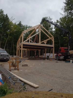 24’ x 36’ timber frame two car garage with a live above apartment. • • • • #timberframe #timberframing #education #course #housebuilding  #homebuilding #woodworking #shelterinstitute #explore #construction #homeownership #handmade #Home #thinkbuildlive 