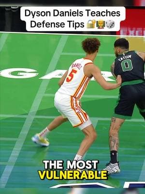 @dysondaniels11 breaks down his defensive strategies that help him rank 1st in steals per game (3.0), 1st in deflections per game (6.2) and 1st in total deflections (278). 🔒✅ #NBA #basketball #dysondaniels #hawks #basketballtraining #defense