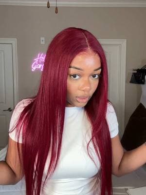 This color eat tf down 😱😍 22inches 99J burgundy straight glueless wig from @OQHAIR #gluelesswig #oqhair #99jwig #burgundyhair #redhair #colorwig #fyp 