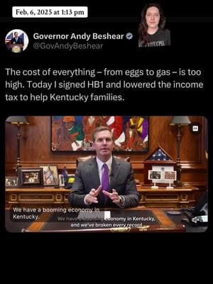 Gov. Andy Beshear has signed the first bill of Kentucky’s 2025 legislative session: a tax cut. #andybeshear #kentucky #kyga25 #kypolitics #taxes 